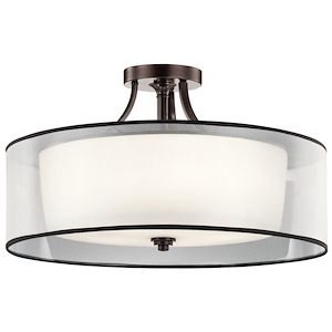 Lacey - 5 light Semi-Flush Mount - with Transitional inspirations - 15.25 inches tall by 28 inches wide