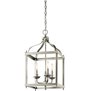 Larkin - 3 light Cage Foyer - with Traditional inspirations - 22.25 inches tall by 12 inches wide