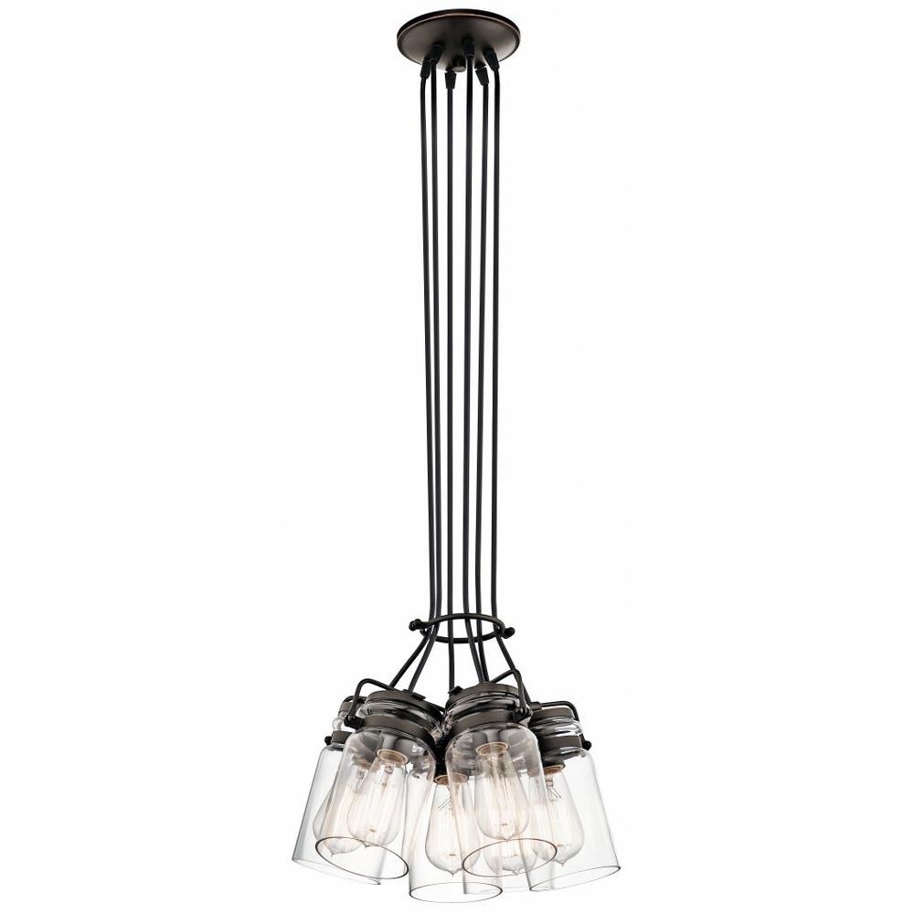Kichler-Lighting---42877OZ---Brinley---6-light -Medium-Chandelier---with-Vintage-Industrial-inspirations---7.75-inches-tall-by-11.75-inches-wide