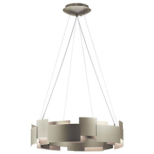 Moderne - 100W 2 LED Round Pendant - with Contemporary inspirations - 6.75 inches tall by 26.5 inches wide