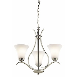 Keiran - 3 Light Small Chandelier - with Transitional inspirations - 20 inches tall by 20.75 inches wide