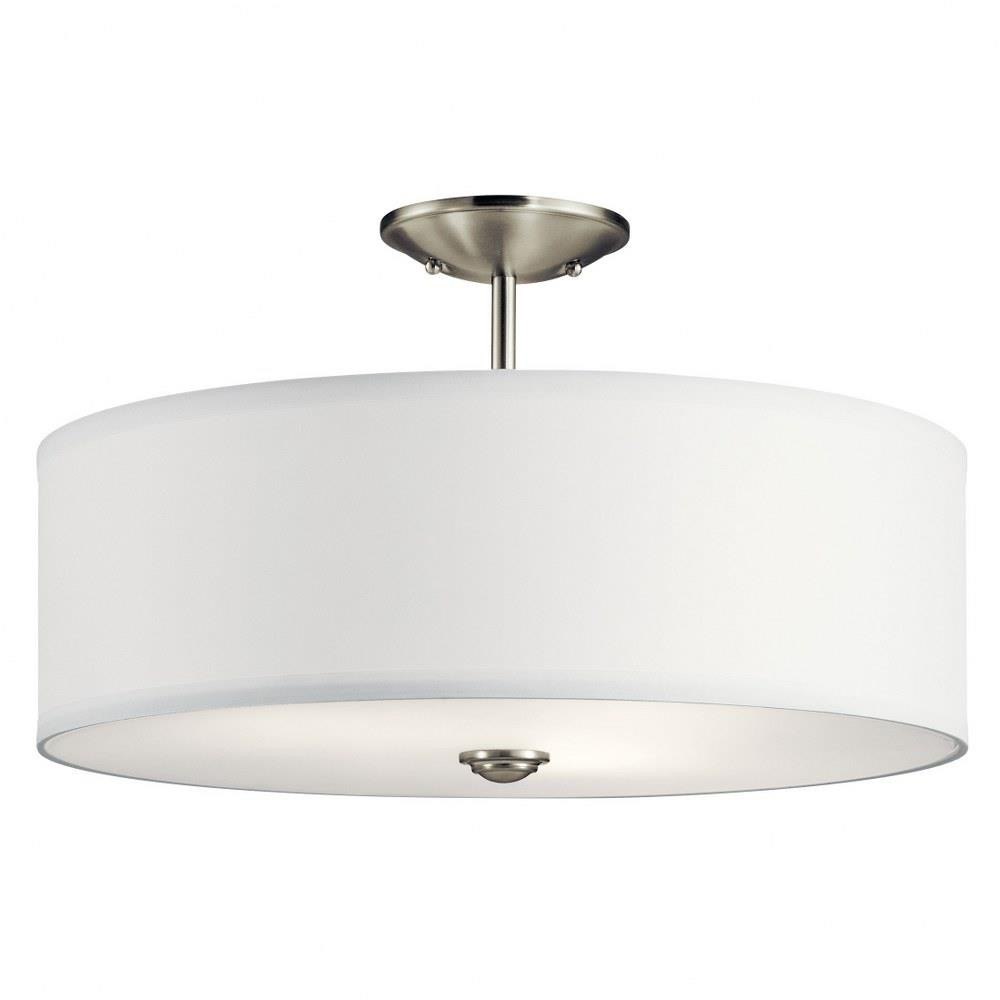 Kichler - Three Light Semi Flush Mount - Shailene Brushed Nickel 43692NI, image size:1000x1000