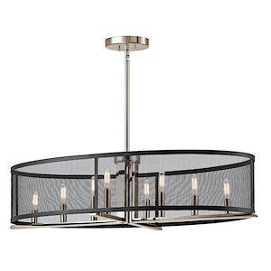 Titus - 8 Light Oval Chandelier - 9.75 Inches Tall By 17 Inches Wide