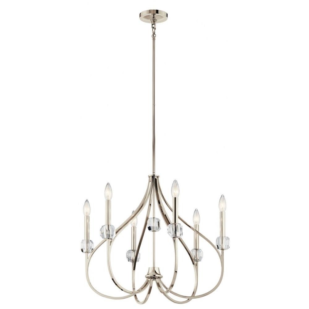Kichler Eloise 6-Light Polished Nickel Transitional Bare Bulb Chandelier