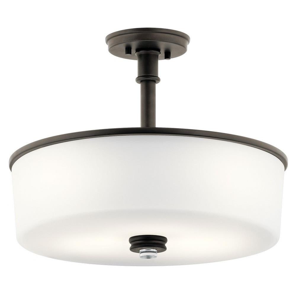 Kichler Lighting - 43925OZ - Joelson - 3 Light Semi-Flush Mount - with  Transitional inspirations - 16.75 inches tall by 17.75 inches wide
