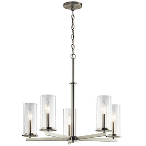 Crosby - 5 light Medium Chandelier - with Contemporary Inspirations - 22.25 inches tall by 26.25 inches wide