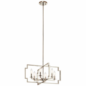 Kichler Downtown Deco 6-Light Polished Nickel Transitional Chandelier