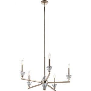Calyssa - 5 light Meidum Chandelier - with Soft Contemporary inspirations - 19 inches tall by 28 inches wide
