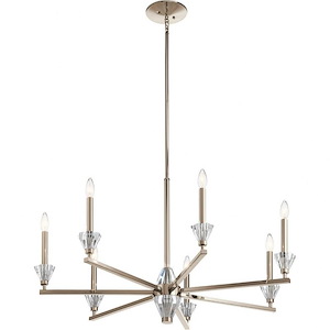 Calyssa - 7 light Large Chandelier - with Soft Contemporary inspirations - 22 inches tall by 36.5 inches wide