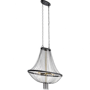 Alexia - 6 Light Foyer Chandelier - With Traditional Inspirations - 39.5 Inches Tall By 13.5 Inches Wide