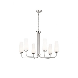 Truby - 6 Light Medium Chandelier In Art Deco Style-22 Inches Tall