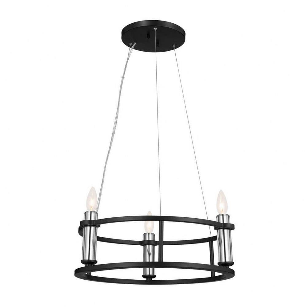 Kichler Rosalind 3-Light Black Traditional Chandelier