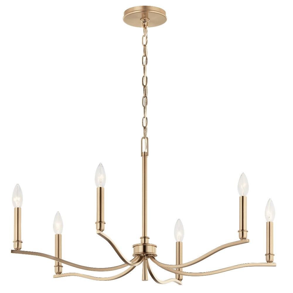 Kichler Lighting - 52695CPZ - Malene - 6 Light Chandelier-17.75 Inches Tall  and 32 Inches Wide