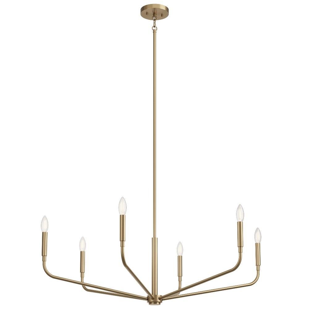 Kichler Madden 6-Light Gold Modern/Contemporary Bare Bulb Chandelier