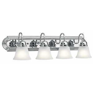 4 Light Bath Vanity Approved for Damp Locations - with Traditional inspirations - 8 inches tall by 30 inches wide