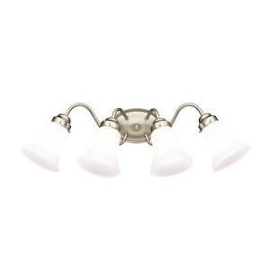 4 light Bath Fixture - with Transitional inspirations - 8.5 inches tall by 25.5 inches wide
