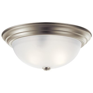 Wide 3-Light Flush Mount - with Utilitarian inspirations - 6 inches tall by 15.25 inches wide