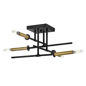 Hux - 20W 4 LED Medium Semi-Flush Mount-9 Inches Tall and 20 Inches Wide - 1320329