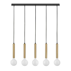 Bobbie - 5 Light Linear Chandelier In Mid-Century Modern Style-27 Inches Tall and 36 Inches Wide - 1254697