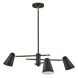 Birdie - 15W 3 LED Convertible Chandelier In Mid-Century Modern-10.25 Inches Tall and 30 Inches Wide - 1267000