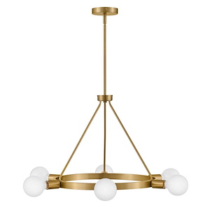 Orla - 60W 6 LED Medium Chandelier In Mid-Century Modern Style-17 Inches Tall and 24 Inches Wide - 1292828