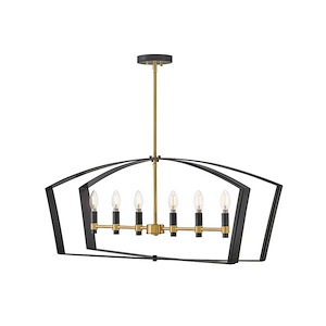 Sammi - 30W 6 LED Large Linear Chandelier-14.5 Inch Tall and 40 Inch Wide - 1364487