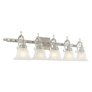 French Regency - 5 Light Bath Vanity in Traditional Style - 40.5 Inches wide by 9.25 Inches high