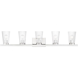 Cityview - 5 Light Extra Large Bath Vanity In Contemporary Style-8 Inches Tall and 40 Inches Wide