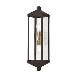 Nyack - 2 Light Outdoor Wall Lantern in Mid Century Modern Style - 6.25 Inches wide by 24 Inches high - 614536