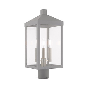 Nyack - 3 Light Outdoor Post Top Lantern in Mid Century Modern Style - 8.25 Inches wide by 19.5 Inches high - 831828