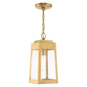 Oslo - 1 Light Outdoor Pendant Lantern in Mid Century Modern Style - 6.25 Inches wide by 14.5 Inches high