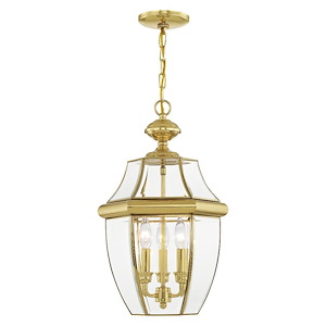 Monterey - 3 Light Outdoor Pendant Lantern in Traditional Style - 12.5 Inches wide by 21 Inches high
