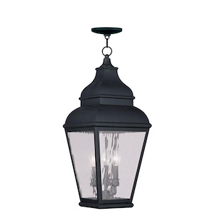 Exeter - 3 Light Outdoor Pendant Lantern in Farmhouse Style - 10 Inches wide by 25 Inches high
