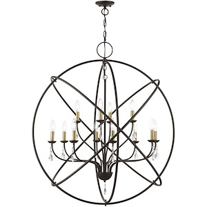 Aria - 12 Light Grande Foyer Chandelier In Shabby Chic Style-42.75 Inches Tall and 40 Inches Wide