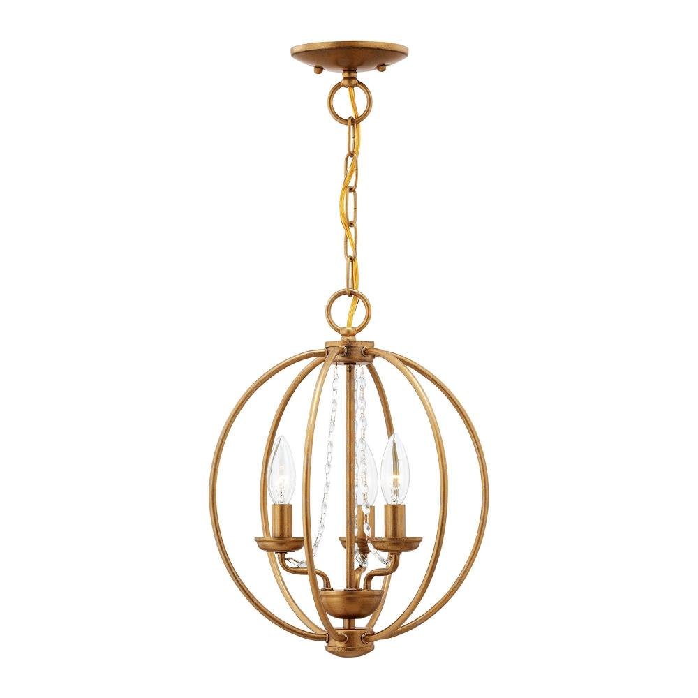 Arabella - 3 Light Globe Convertible Mini Chandelier In Shabby Chic Style-15.5 Inches Tall and 12 Inches Wide