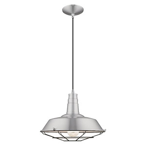 Metal Shade - 1 Light Mini Pendant in Coastal Style - 14 Inches wide by 16 Inches high
