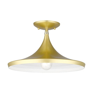 Waldorf - 1 Light Semi-Flush Mount In Industrial Style-8.5 Inches Tall and 14 Inches Wide - 1297474