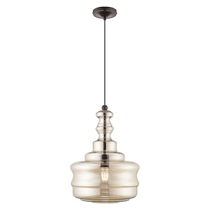 Art Glass - 1 Light Mini Pendant in Coastal Style - 12.63 Inches wide by 19.25 Inches high