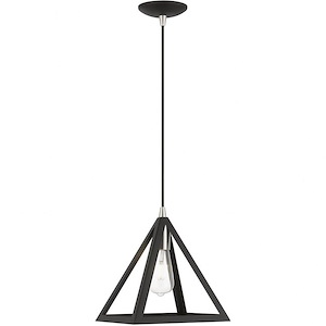 Pinnacle - 1 Light Pendant In Geometric Style-17 Inches Tall and 9.75 Inches Wide
