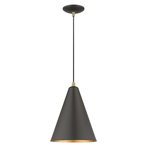 Dulce - 1 Light Cone Pendant In Modern Style-18 Inches Tall and 10 Inches Wide