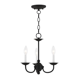 Home Basics - 3 Light Mini Chandelier in Farmhouse Style - 14 Inches wide by 14 Inches high