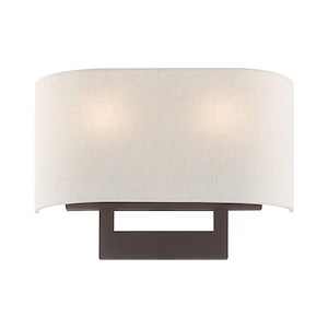 Hayworth - 2 Light ADA Wall Sconce in Contemporary Style - 14 Inches wide by 9.5 Inches high