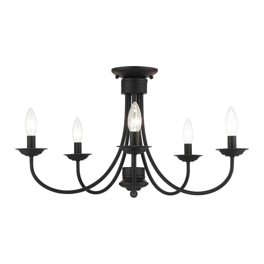 Estate - 5 Light Large Semi-Flush Mount In Style-13.25 Inches Tall and 24 Inches Wide