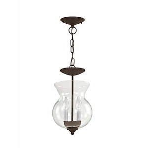Home Basics - 2 Light Convertible Mini Pendant in Farmhouse Style - 8.25 Inches wide by 14 Inches high