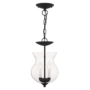 Heritage - 2 Light Convertible Mini Pendant in Farmhouse Style - 8.25 Inches wide by 14 Inches high