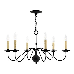 Heritage - 6 Light Chandelier in Farmhouse Style - 27.5 Inches wide by 14 Inches high