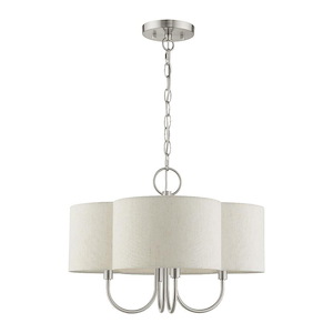 Solstice - 4 Light Chandelier in French Country Style - 18 Inches wide by 13.63 Inches high