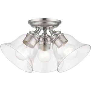 Moreland - 3 Light Large Semi-Flush Mount In Transitional Style-7.5 Inches Tall and 14.5 Inches Wide - 1219911