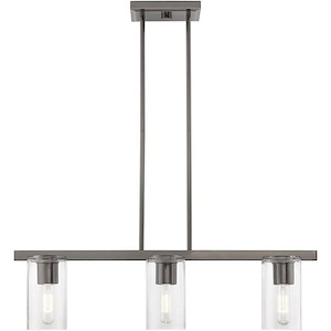 Clarion - 3 Light Linear Chandelier In Contemporary Style-14.75 Inches Tall and 4.5 Inches Wide - 1219931