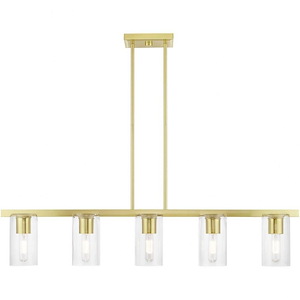 Clarion - 5 Light Linear Chandelier In Contemporary Style-14.75 Inches Tall and 4.5 Inches Wide